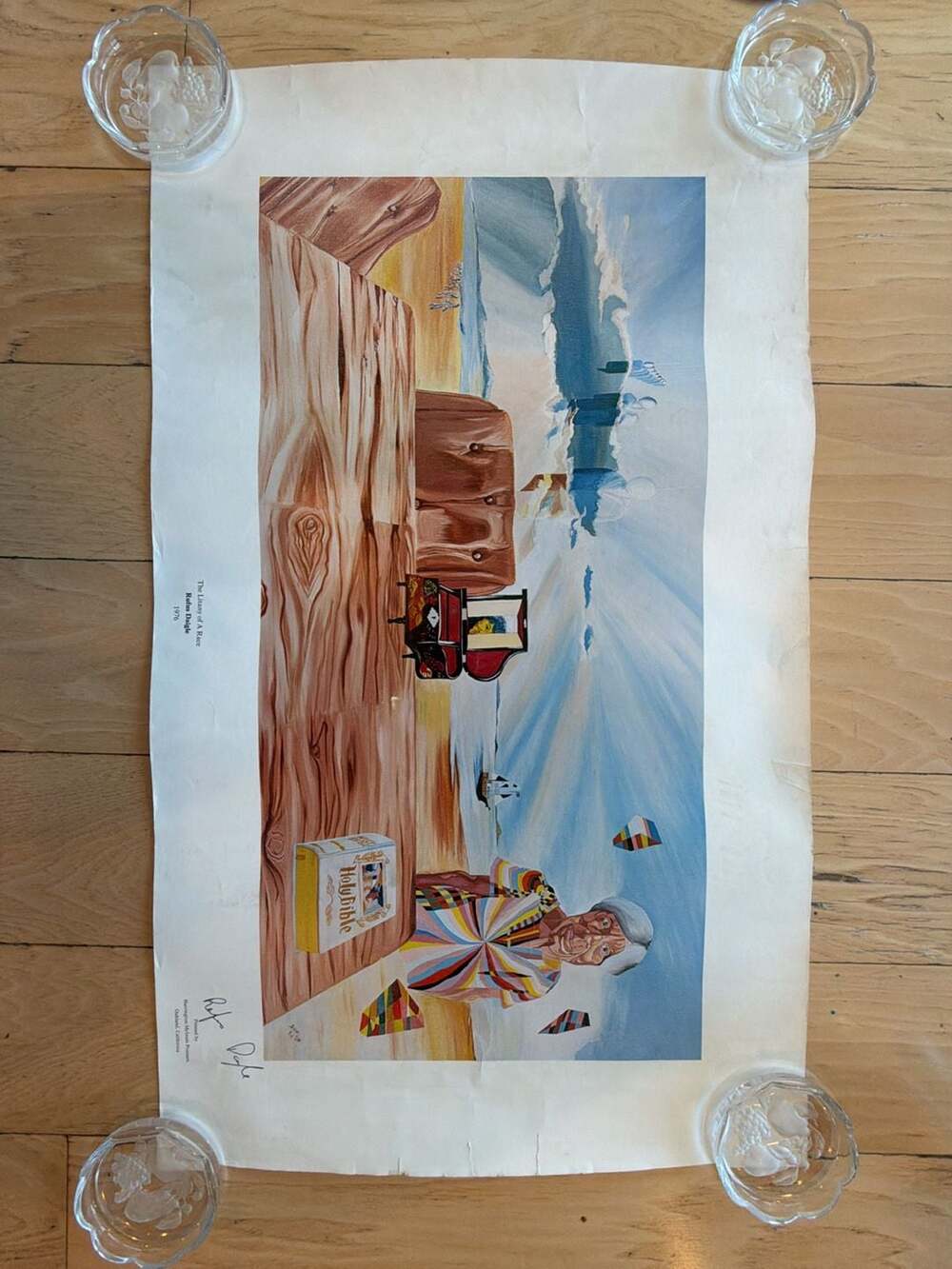 The Litany of A Race vintage 1976 surrealist art print by‎ Rufus Daigle